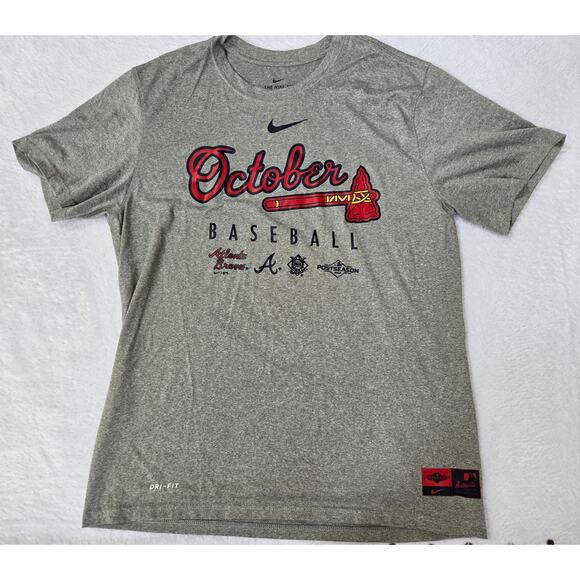 Nike Post Season Baseball Tshirt - Grey - Mens Size Large. Dri-Fit Nike Tee - Picture 1 of 7